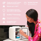 New* Glow 4L Mini Skincare Fridge with Mirror & LED Light