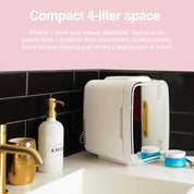 New* Glow 4L Mini Skincare Fridge with Mirror & LED Light