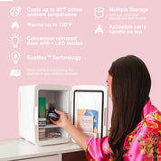 New* Glow 10L Mini Skincare Fridge with Mirror & LED Light