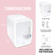 New* Glow 4L Mini Skincare Fridge with Mirror & LED Light