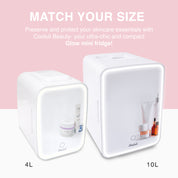 New* Glow 4L Mini Skincare Fridge with Mirror & LED Light