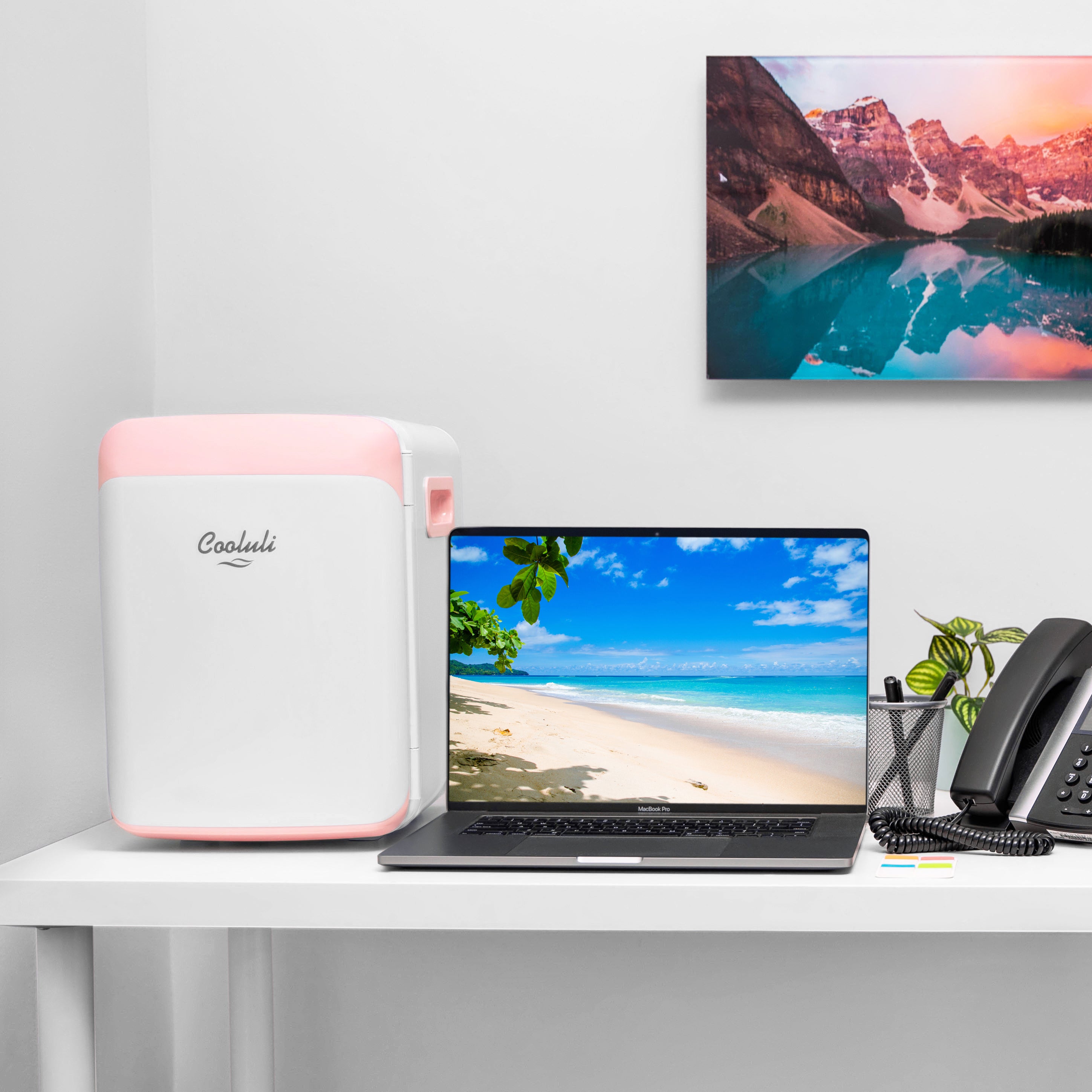 cooluli classic 10 liter pink mini fridge for food