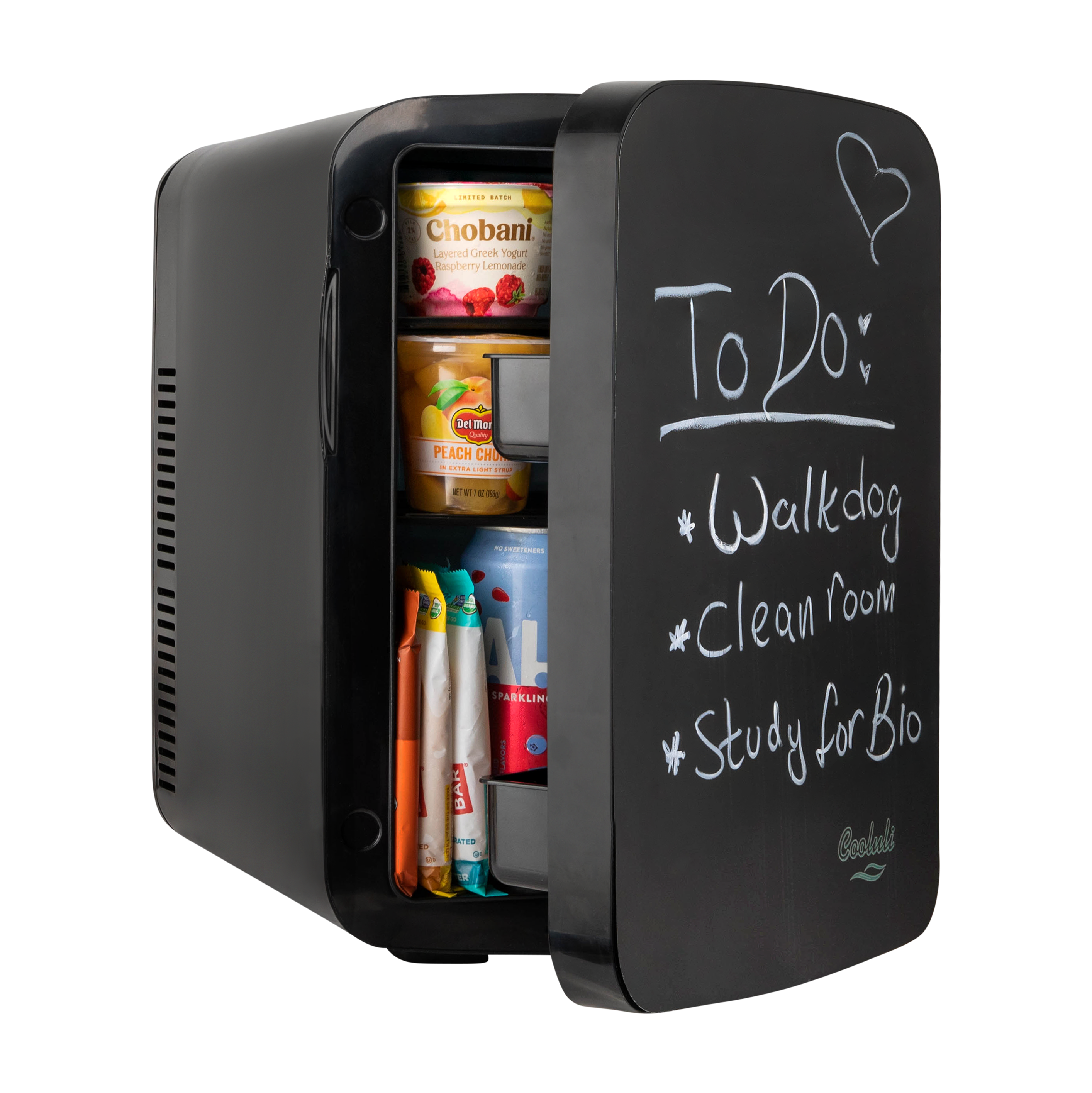 Vibe 15 Liter Chalkboard Mini Fridge Front