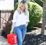 Coca-Cola Vintage Chic 4 Liter Red Mini Fridge with Handle