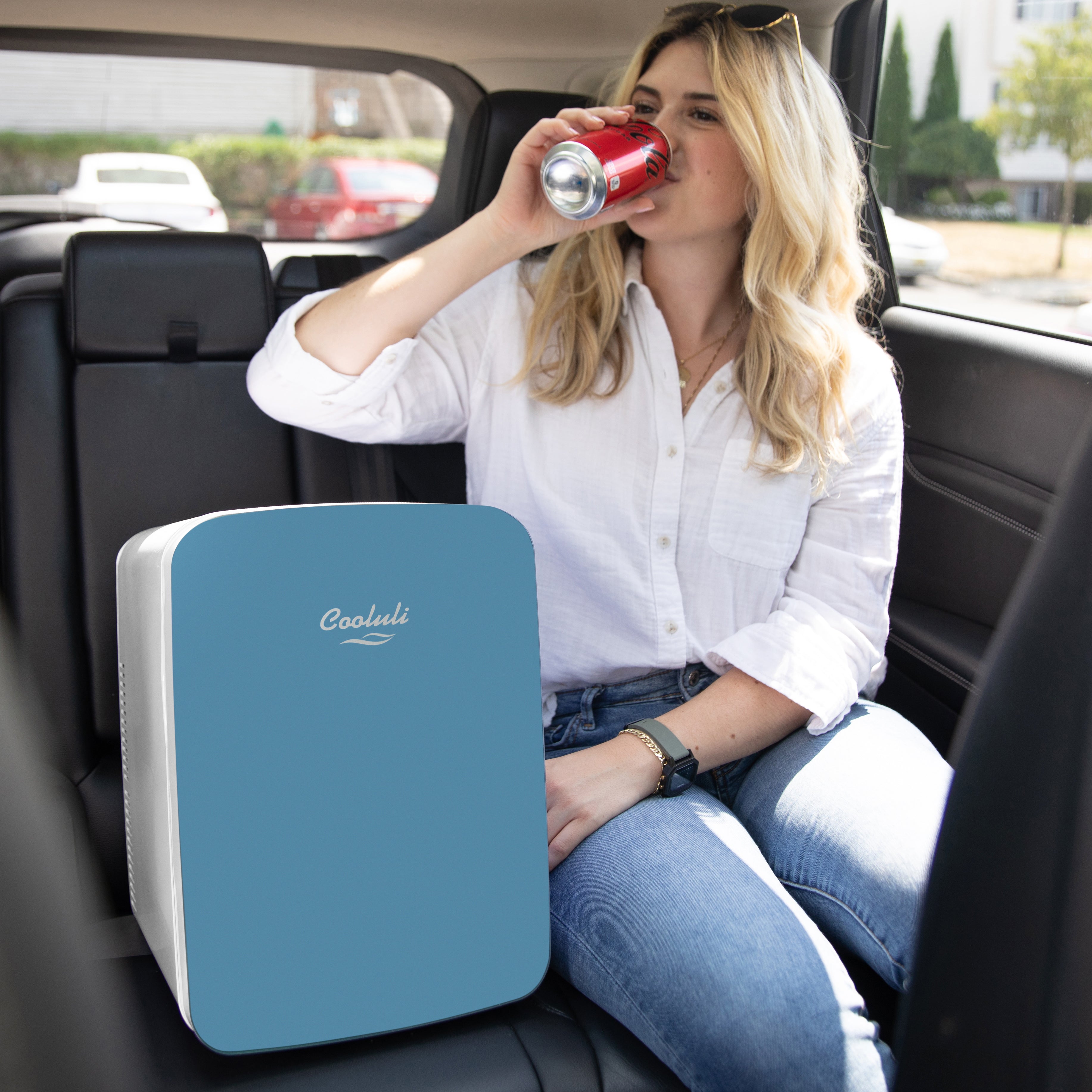 Cooluli 15L Mini Fridge for Bedroom - Car, Office Desk &  College Dorm Room - 12v Portable Cooler & Warmer for Food, Drinks,  Skincare, Beauty & Makeup - AC/DC Small Refrigerator
